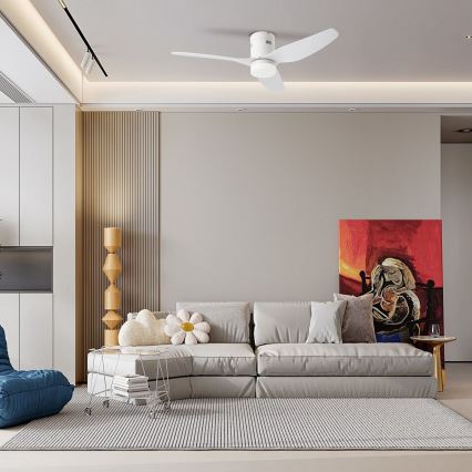 ZEVENTI - LED loftventilator dæmpbar PADUA LED/18W/230V 3000-6000K Wi-Fi Tuya hvid + fjernbetjening