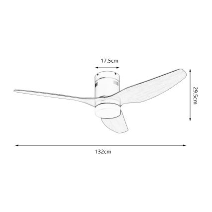 ZEVENTI - LED loftventilator dæmpbar PADUA LED/18W/230V 3000-6000K Wi-Fi Tuya sort/brun + fjernbetjening