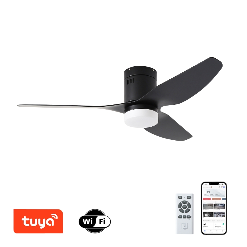 ZEVENTI - LED loftventilator dæmpbar PADUA LED/18W/230V 3000-6000K Wi-Fi Tuya sort + fjernbetjening