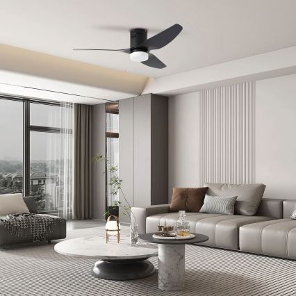 ZEVENTI - LED loftventilator dæmpbar PADUA LED/18W/230V 3000-6000K Wi-Fi Tuya sort + fjernbetjening