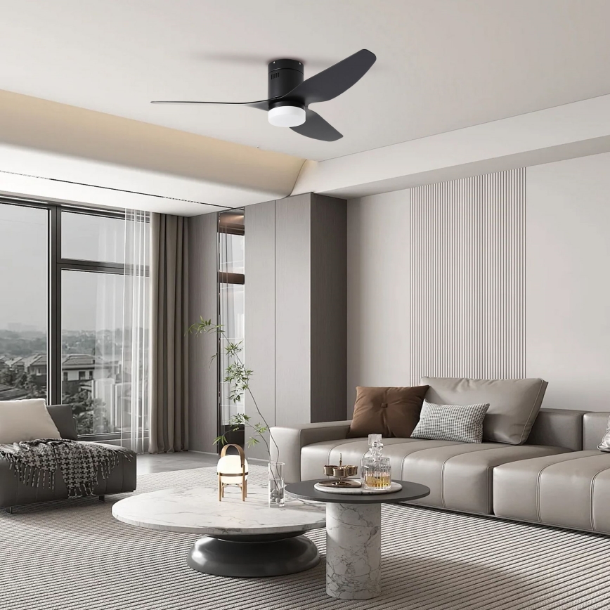 ZEVENTI - LED loftventilator dæmpbar PADUA LED/18W/230V 3000-6000K Wi-Fi Tuya sort + fjernbetjening