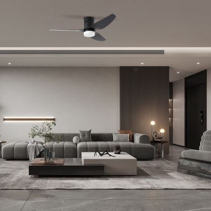 ZEVENTI - LED loftventilator dæmpbar PADUA LED/18W/230V 3000-6000K Wi-Fi Tuya sort + fjernbetjening