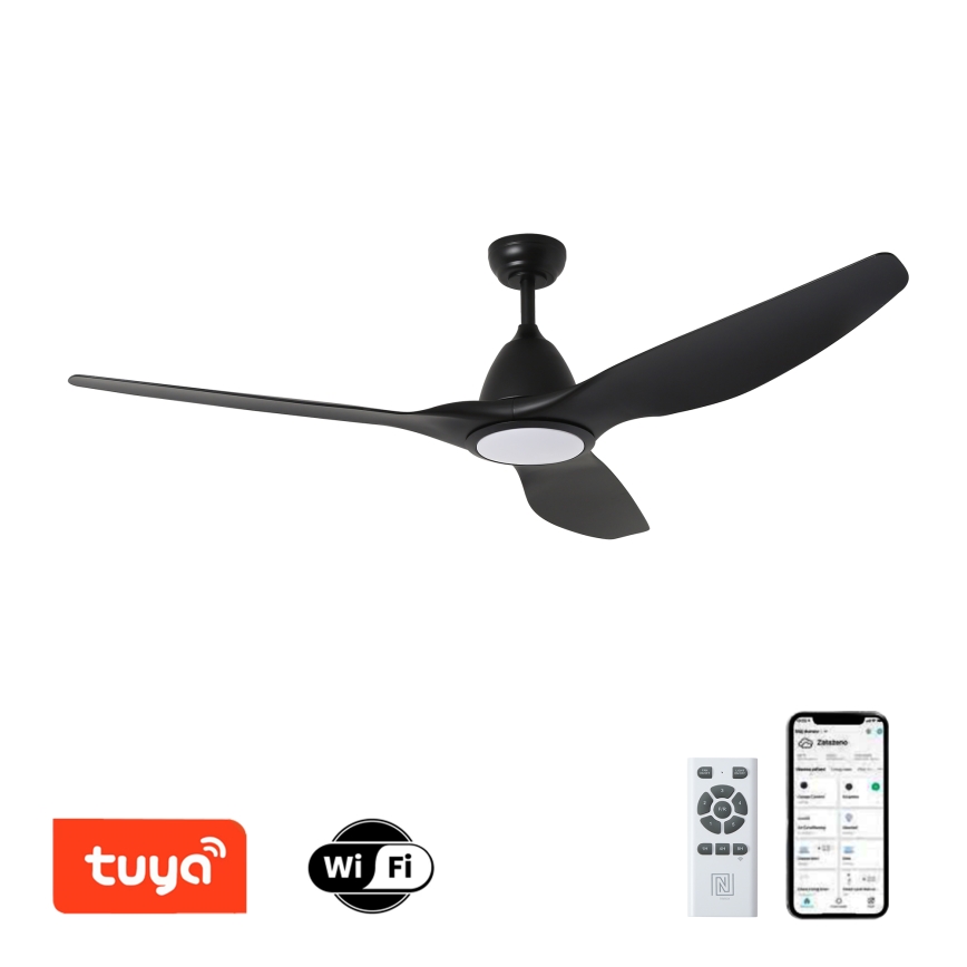 ZEVENTI - LED loftventilator dæmpbar URBINO LED/20W/230V 3000-6000K Wi-Fi Tuya sort + fjernbetjening