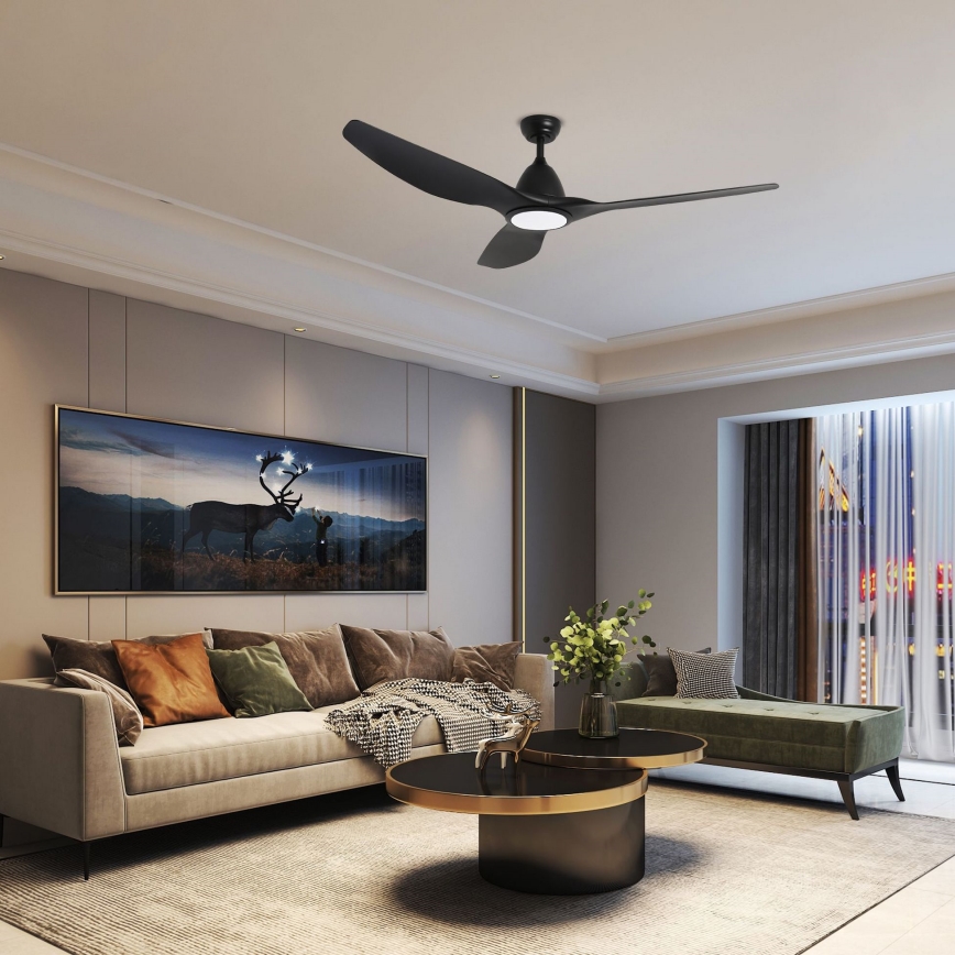 ZEVENTI - LED loftventilator dæmpbar URBINO LED/20W/230V 3000-6000K Wi-Fi Tuya sort + fjernbetjening