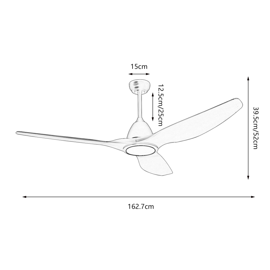 ZEVENTI - LED loftventilator dæmpbar URBINO LED/20W/230V 3000-6000K Wi-Fi Tuya sort + fjernbetjening