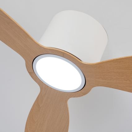 ZEVENTI - LED-dæmpbar loftventilator VENTORA LED/24W/230V 3000/4000/6000K Wi-Fi Tuya hvid/eg + fjernbetjening