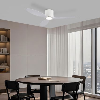 ZEVENTI - LED-dæmpbar loftventilator VENTORA LED/24W/230V 3000/4000/6000K Wi-Fi Tuya hvid + fjernbetjening