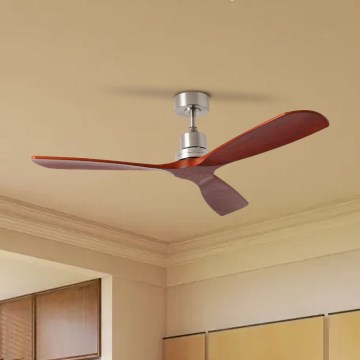 ZEVENTI - Loftsventilator LIONI Wi‑Fi Tuya mat krom/eg + fjernbetjening