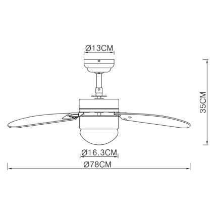 ZEVENTI - Loftventilator FAMARA 1xE14/60W/230V beige