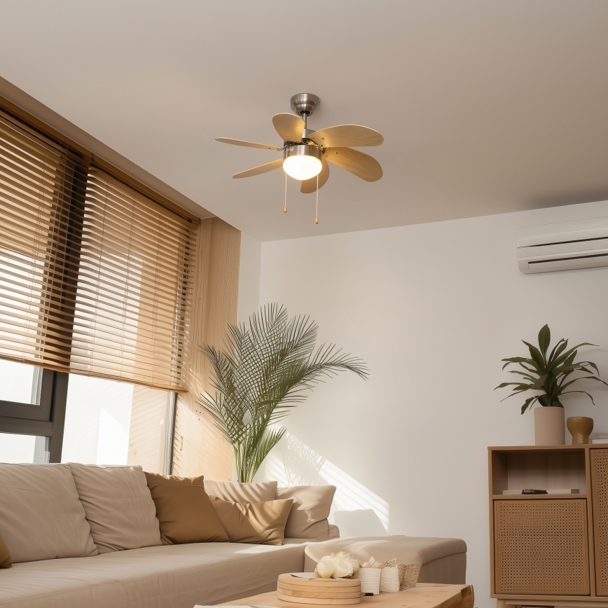 ZEVENTI - Loftventilator FAMARA 1xE14/60W/230V beige