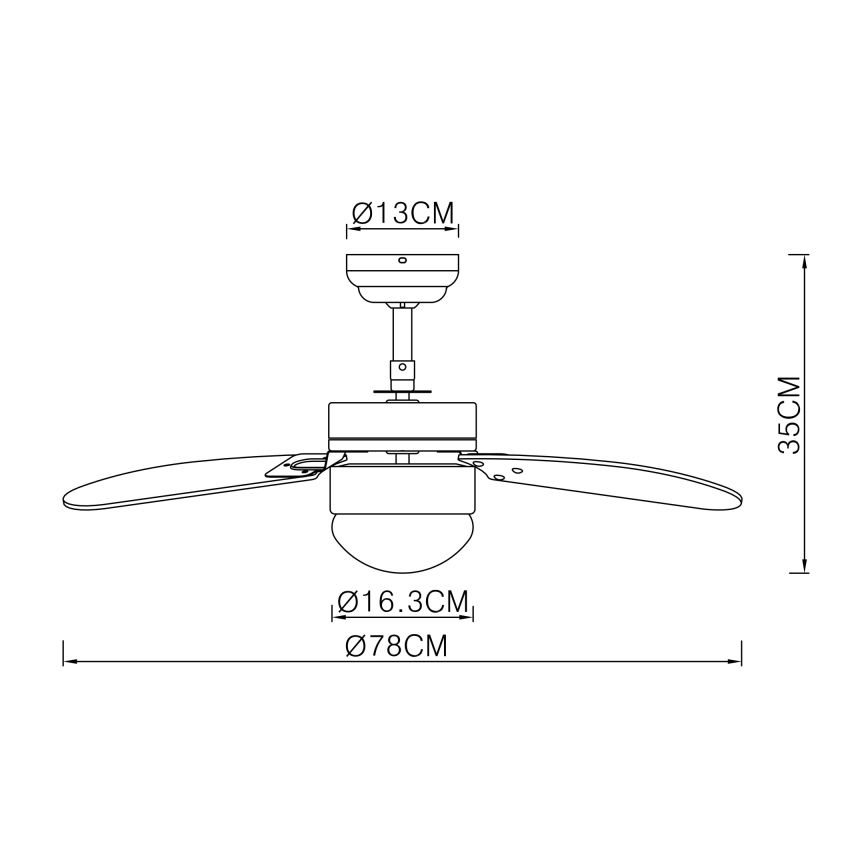 ZEVENTI - Loftventilator FAMARA 1xE14/60W/230V hvid