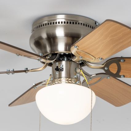 ZEVENTI - Loftventilator GALDANA 1xE27/60W/230V brun/beige