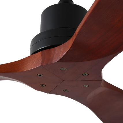 ZEVENTI - Loftventilator LIONI Wi-Fi Tuya sort/eg + fjernbetjening