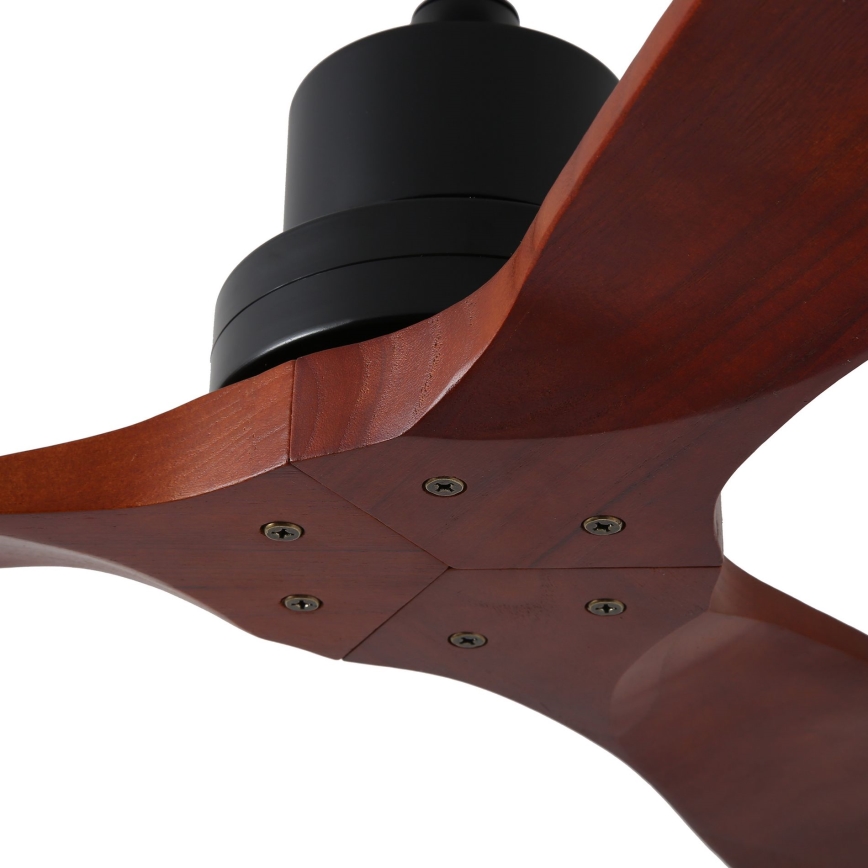 ZEVENTI - Loftventilator LIONI Wi-Fi Tuya sort/eg + fjernbetjening