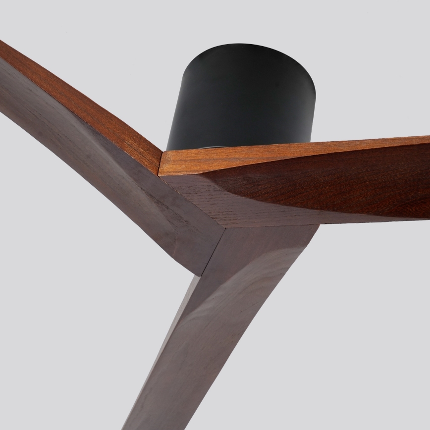 ZEVENTI - Loftventilator VELLON Wi-Fi Tuya sort/valnød + fjernbetjening