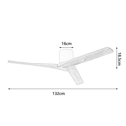 ZEVENTI - Loftventilator VELLON Wi-Fi Tuya sort/valnød + fjernbetjening