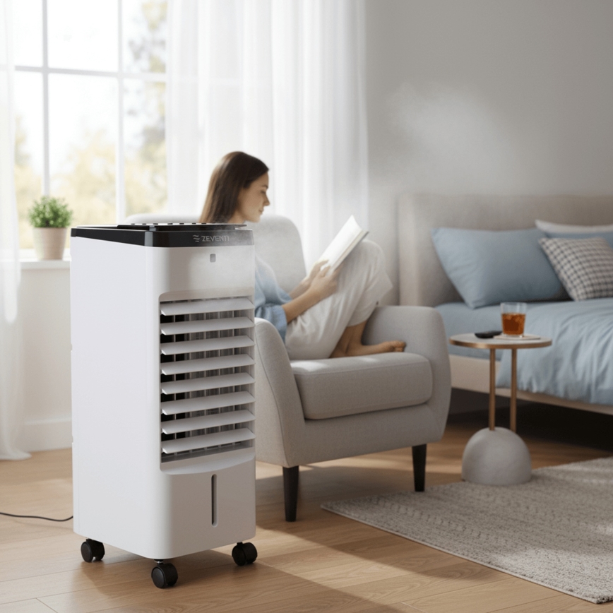 ZEVENTI - Luftkøler ARCTIC 60W/230V sort/hvid + fjernbetjening