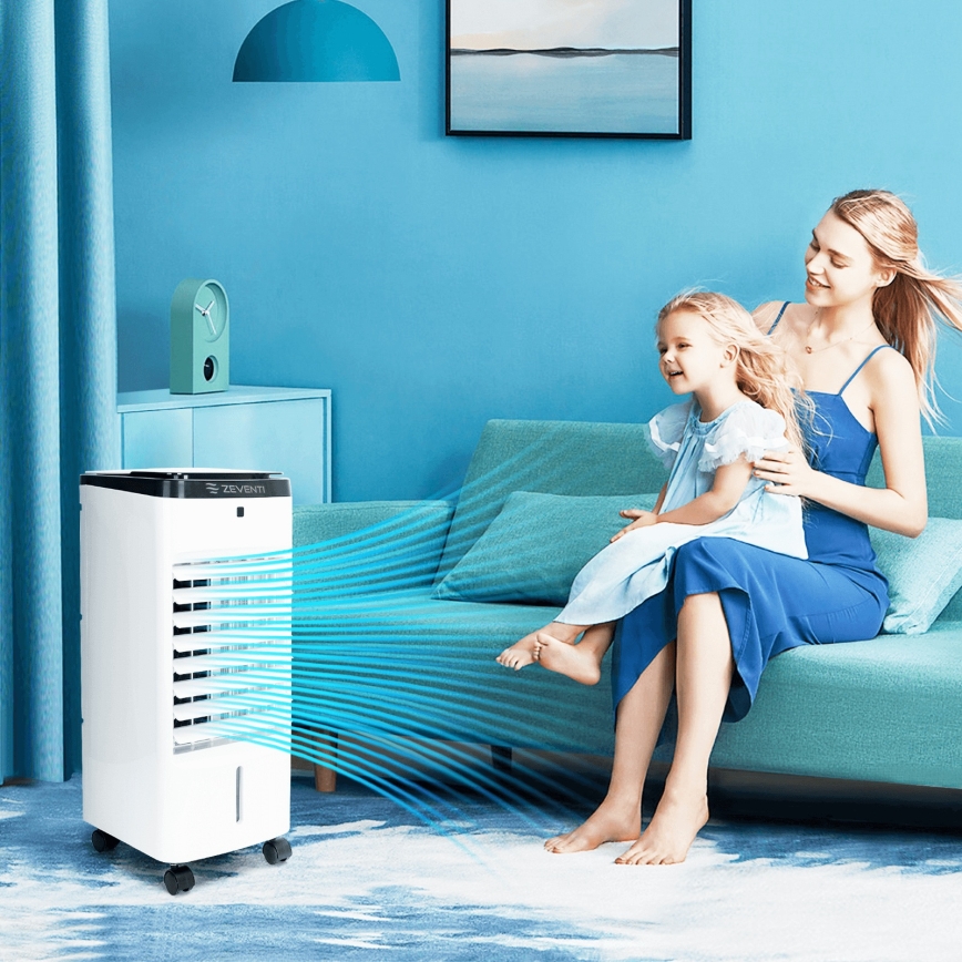 ZEVENTI - Luftkøler ARCTIC 60W/230V sort/hvid + fjernbetjening