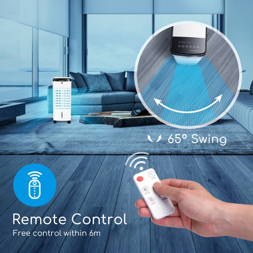 ZEVENTI - Luftkøler ARCTIC 60W/230V sort/hvid + fjernbetjening