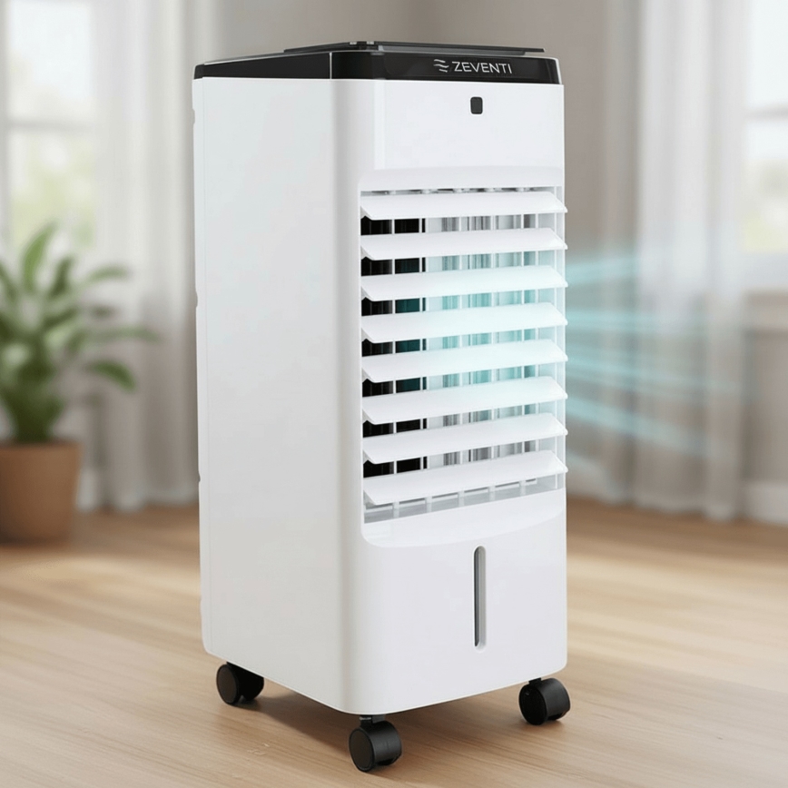 ZEVENTI - Luftkøler ARCTIC 60W/230V sort/hvid + fjernbetjening