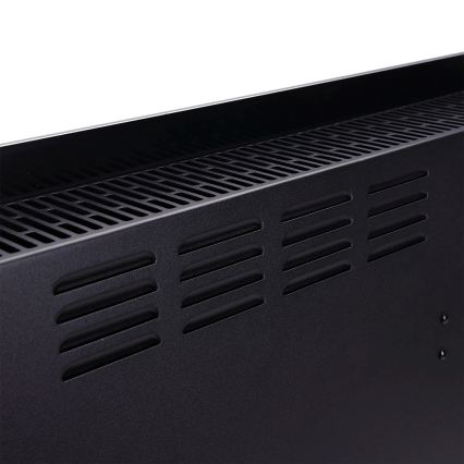 ZEVENTI - Smart vægmonteret elektrisk panelovn/konvektor med LCD-display 1000/2000W/230V Wi-Fi sort
