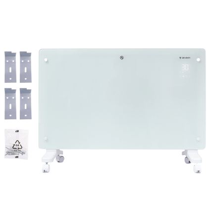 ZEVENTI - Smart vægmonteret elektrisk konvektor/varmeovn med LCD-display 1000/2000W/230V Wi-Fi hvid
