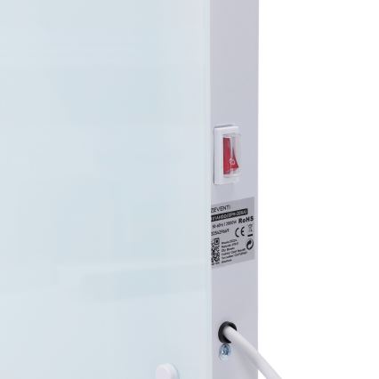 ZEVENTI - Smart vægmonteret elektrisk konvektor/varmeovn med LCD-display 1000/2000W/230V Wi-Fi hvid