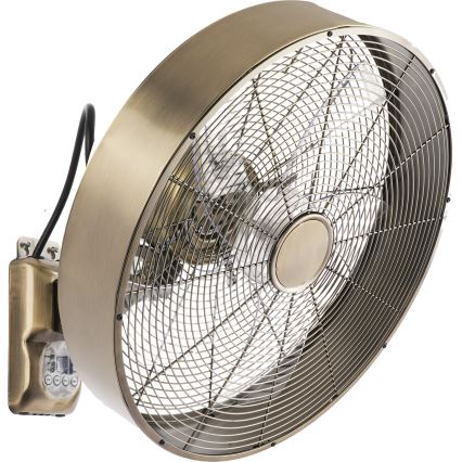 ZEVENTI - Vægventilator FANNY 50W/230V Ø 45 cm bronzefarvet + fjernbetjening