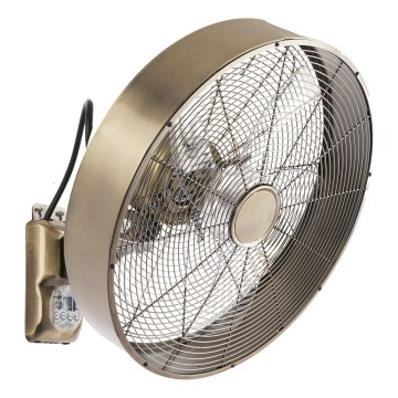 ZEVENTI - Vægmonteret ventilator FANNY 50W/230V i bronze + fjernbetjening