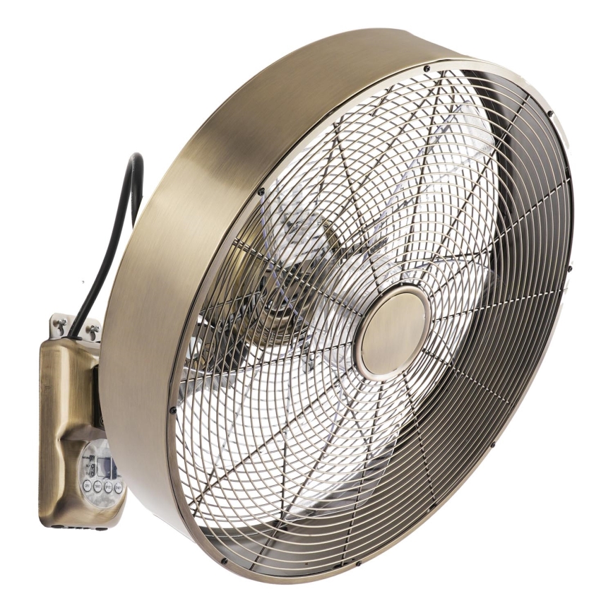 ZEVENTI - Vægmonteret ventilator FANNY 50W/230V i bronze + fjernbetjening