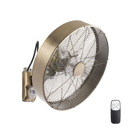ZEVENTI - Vægmonteret ventilator FANNY 50W/230V i bronze + fjernbetjening