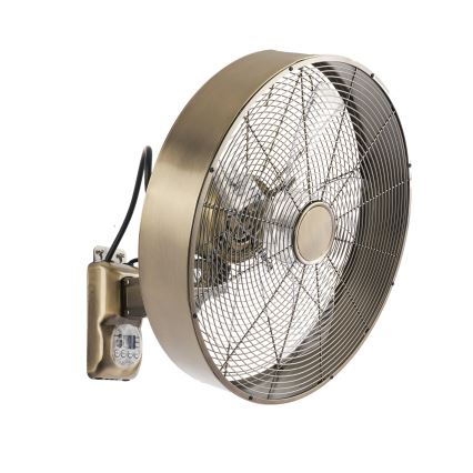 ZEVENTI - Vægmonteret ventilator FANNY 50W/230V i bronze + fjernbetjening