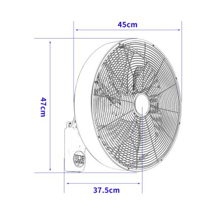 ZEVENTI - Vægmonteret ventilator FANNY 50W/230V i bronze + fjernbetjening