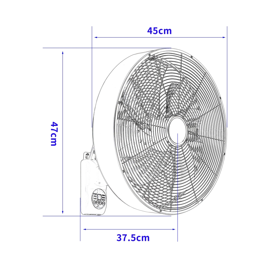 ZEVENTI - Vægmonteret ventilator FANNY 50W/230V i bronze + fjernbetjening