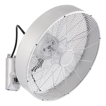 ZEVENTI - Vægmonteret ventilator FANNY 50W/230V mat krom + fjernbetjening