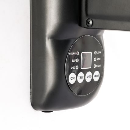 ZEVENTI - Vægventilator FANNY 50W/230V Ø 45 cm sort + fjernbetjening