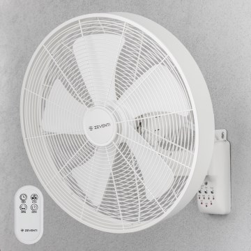 ZEVENTI - Vægmonteret ventilator FREEZE 50 W/230 V Ø 45 cm hvid + fjernbetjening