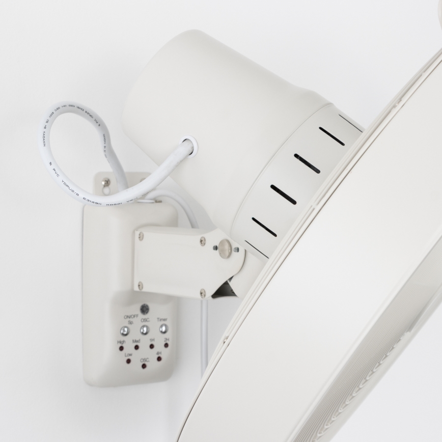 ZEVENTI - Vægmonteret ventilator FREEZE 50 W/230 V Ø 45 cm hvid + fjernbetjening