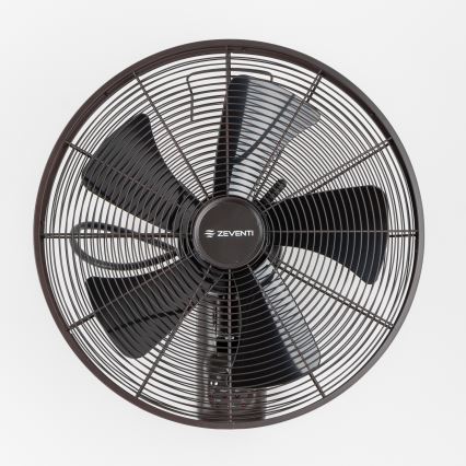 ZEVENTI - Vægventilator FREEZE 50W/230V Ø 45 cm sort/brun + fjernbetjening