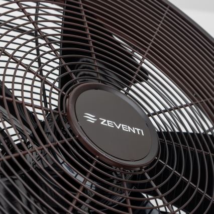 ZEVENTI - Vægventilator FREEZE 50W/230V Ø 45 cm sort/brun + fjernbetjening