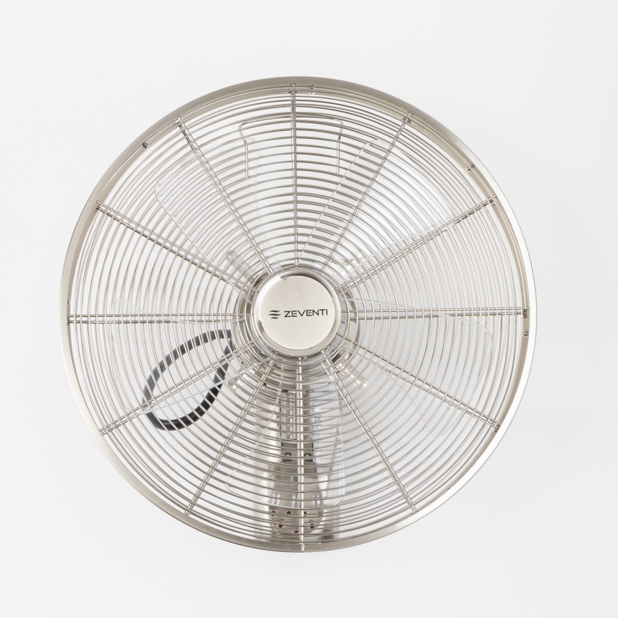 ZEVENTI - Vægmonteret ventilator FREEZE 50W/230V Ø 45 cm mat krom + fjernbetjening