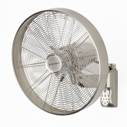 ZEVENTI - Vægmonteret ventilator FREEZE 50W/230V Ø 45 cm mat krom + fjernbetjening
