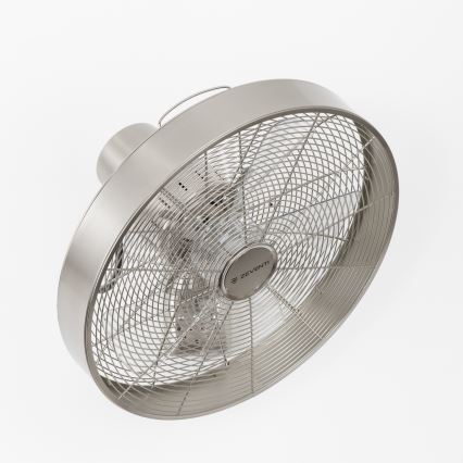 ZEVENTI - Vægmonteret ventilator FREEZE 50W/230V Ø 45 cm mat krom + fjernbetjening