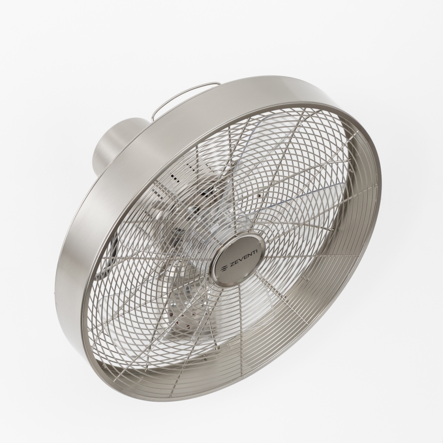 ZEVENTI - Vægmonteret ventilator FREEZE 50W/230V Ø 45 cm mat krom + fjernbetjening