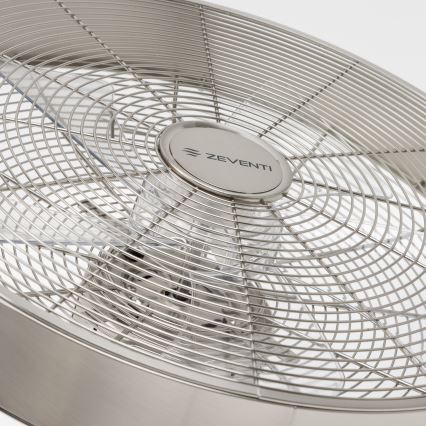 ZEVENTI - Vægmonteret ventilator FREEZE 50W/230V Ø 45 cm mat krom + fjernbetjening