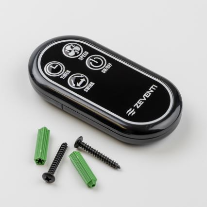 ZEVENTI - Vægmonteret ventilator FREEZE 50W/230V Ø 45 cm mat krom + fjernbetjening