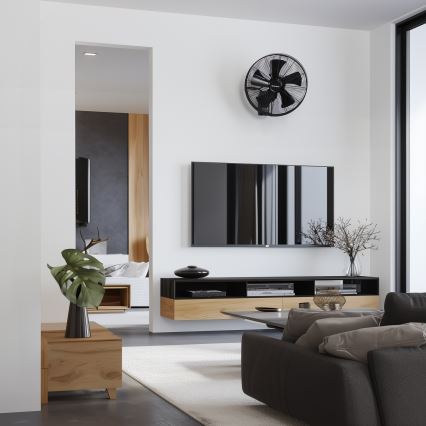 ZEVENTI - Vægmonteret ventilator FREEZE 50W/230V Ø 45 cm sort + fjernbetjening