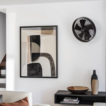 ZEVENTI - Vægmonteret ventilator FREEZE 50W/230V Ø 45 cm sort + fjernbetjening