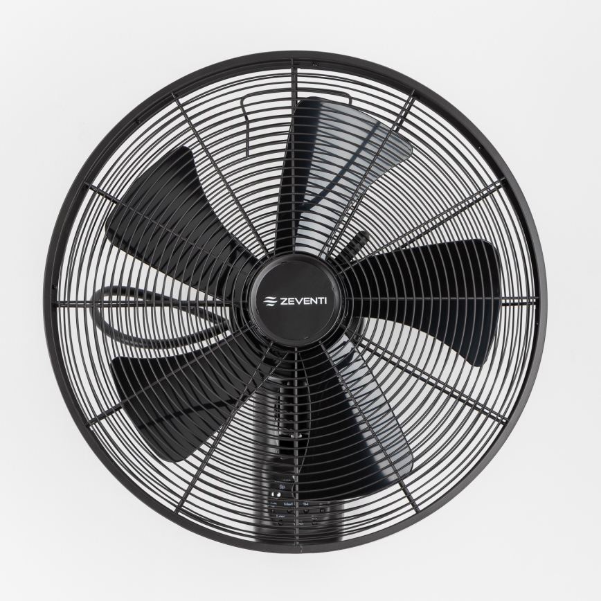 ZEVENTI - Vægmonteret ventilator FREEZE 50W/230V Ø 45 cm sort + fjernbetjening