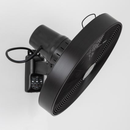 ZEVENTI - Vægmonteret ventilator FREEZE 50W/230V Ø 45 cm sort + fjernbetjening